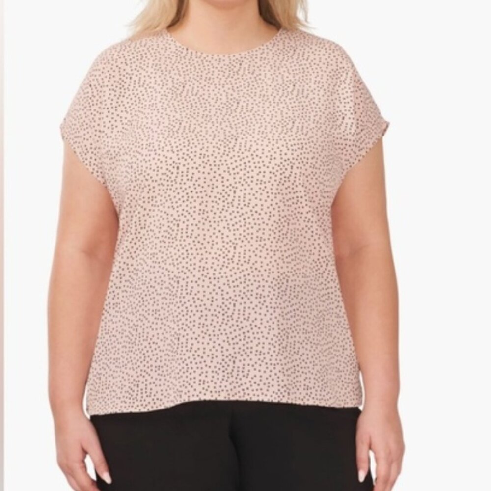 Crewneck cap sleeve top